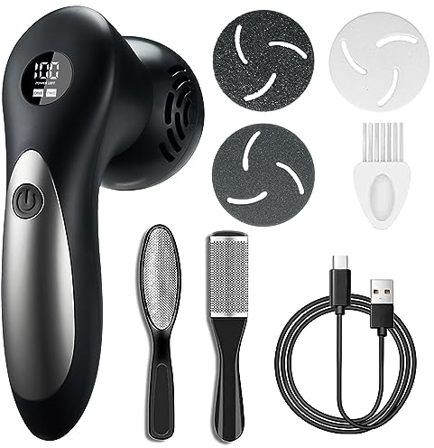 Hornhautentferner Elektrisch Stark, Extreme Hornhaut Entfernen Fuß Wiederaufladbar, Profi Elektrischer Hornhautentferner Füße Foot Callus Remover für Fußpflege mit 3 Ersatzrollen