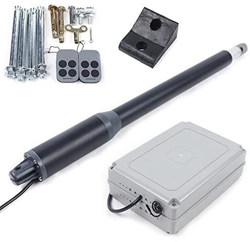 YIYIBYUS Automatic Single Arm Swing Gate Opener 110v Heavy Duty Electric Kit Remote Controls 650lb Remote 24V Electric Automatic Gate Opener Kit for Single Gate 250rpm 40w