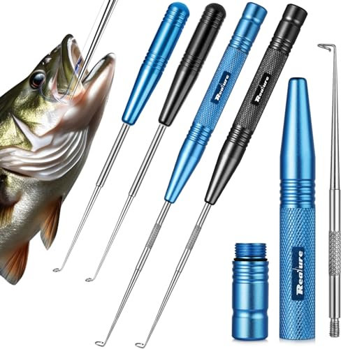 Realure 2 Größen Stabiler Hakenlöser Angeln, Schnelles Meer Angelhaken Entferner Disgorger Tragbarer Hackenlöser Angeln Aushaken mit Magnete fur Kleine und große Hackenlöser Angelzubehör (Blau, groß)