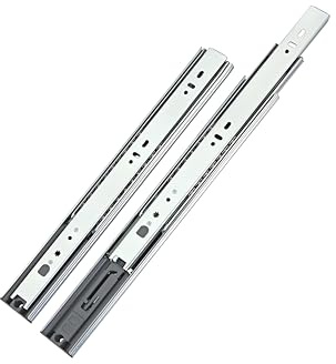 LOOTICH Push to Open Empuje para Abrir Guía del Cajón de Rebote 350 mm con Extensión Completa Cajones Diapositivas Rodamiento de Bolas Guías Telescópica Laterales Capacidad Carga 35kg (1 Juego)