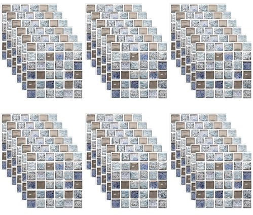 Adesivi per Piastrelle 20x20cm Adesivi per Piastrelle Mosaico Impermeabile PVC Autoadesivo Decorazione Adesivi Pavimento Bagno Cucina Parete Fai da Te Parati Impermeabile Buccia (36)