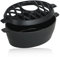 BBQ-Toro Gusseisen Luftbefeuchter emailliert | Schwarz, 2,7 Liter | Gusseisen-Luftbefeuchter, Wasserverdunster Ofen | Humidifier, Holzofen Verdampfschale | Kaminschale, Ofenverdunster, Raumbefeuchter