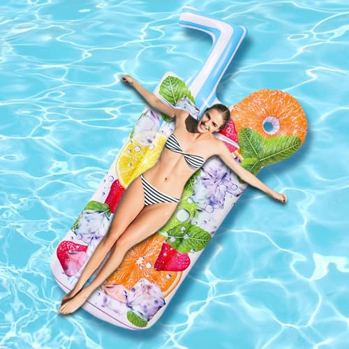 ACTOYS Luftmadrass pool, luftmadrass vatten, XXL, vattenmadrass, simmatta, poolmadrass, för vuxna, barn (A)