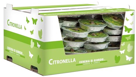 Paquete de 80 antorchas de aluminio con citronela, diámetro de 11 cm, duración de 2,5 horas, citronela de Java, anti mosquitos e insectos Cereria Di Giorgio