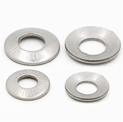 KSeSii M3 M4 M5 M6 M8 M10 M12 M16 A2-70 Tellerfeder aus Edelstahl 304 gezahnte Sicherungsscheibe gerändelte elastische Dichtung(M4 20pcs)