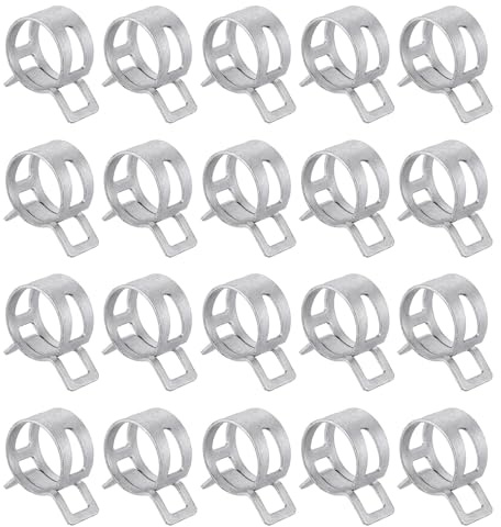 QUARKZMAN 20 Piezas Abrazaderas Muelle Tipo Banda 19mm Clip Plateado