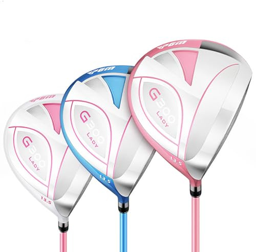 #1 Golfdriver i trä, 13,5 graders loft med kolskaft, titanhuvud, hög studs, idealisk för golfklubb, trä, övningssport (#1, blå)