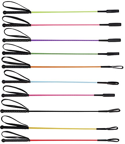 NETPROSHOP Basismodell Reitgerte Springstock mit Gummigriff und Handgelenkschlaufe Farbwahl, Farbe:Gruen