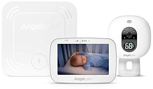Angelcare 3-in-1 AC527 Baby Monitor, with Breathing Movements Tracking, 5’’ Video, Sound & Temperature Display on Camera