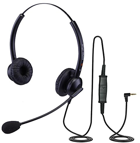 eartec office Double Ear Headset for Panasonic KX-NT546, KX-NT551, KX-NT553, KX-NT556 & KX-NT560 IP Phone + FREE 2.5ml Jack Lead - QD011