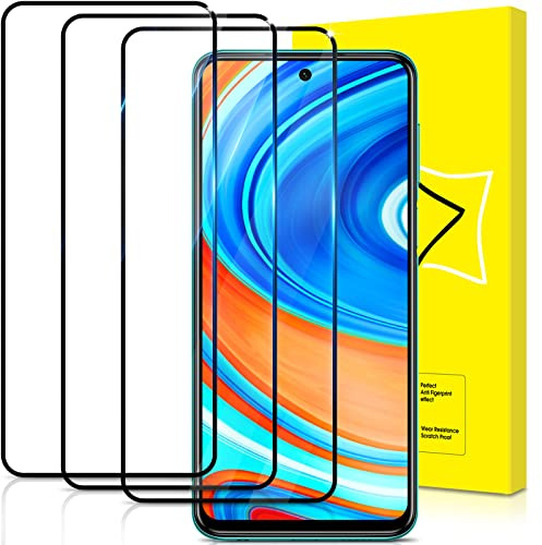 GiiYoon-3 Piezas Protector Pantalla para Xiaomi Redmi Note 9S/Redmi Note 9 Pro Cristal Templado,[Sin Burbujas] [Cobertura Completa] [9H Dureza] Vidrio Templado HD Protector Pantalla