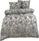 Leonado Vicenti Winter Bettwäsche 220x240 cm Fleece Bettbezug Bettwaren Bezug Kingsize Garnitur Set Kristall Grau Schneeflocken 3 TLG.