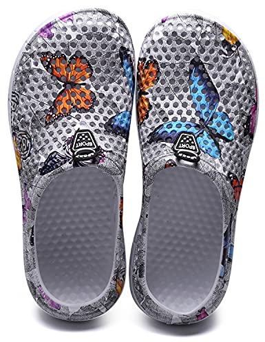 Zuecos de jardín para mujer, zapatos transpirables, zapatos de baño, zapatos de playa, zapatos de agua, zapatillas de senderismo, gris, 38 EU