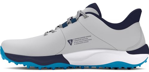 Under Armour Drive Pro Chaussures de golf larges sans crampons pour homme, (101) Mod Gray/Capri/Midnight Navy, 8 Wide