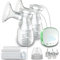 Electric Breast Pump, Quiet Double Breast Pump Including 20 Breastmilk Fresh Bags, Single or Double Work Setting, Anti-Backflow, 3 Pumping Modes and 9 Intensity Levels, LED Display, Milk Pumping