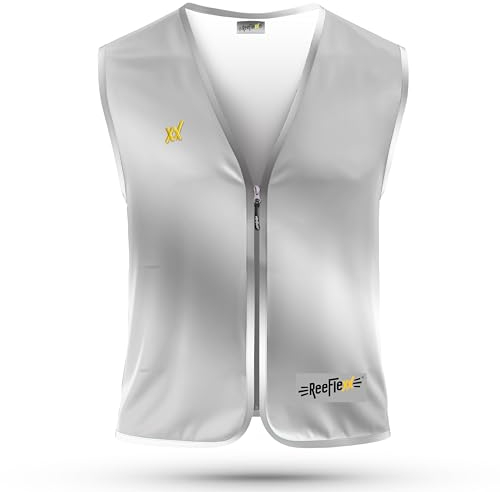 REEFLEXX Silver Glow – Die voll reflektierende Warnweste für Radfahrer, Jogger & Fußgänger! Maximale Sichtbarkeit trifft Design. Sicherheit & Stil in Einem! (Damenweste, S/M)
