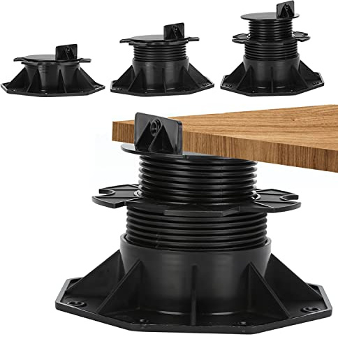 Herrselsam Lot de 20 plots de terrasse réglables en hauteur 18-30 mm - Pour sous-structure, lames de terrasse en bois WPC - Capacité de charge de 600 kg