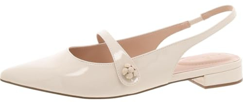Bandolino Women's Aubriana Flat, Ivory Patent 150, 7