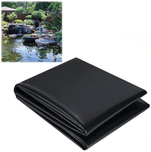 HDPE Teichfolie 1.5x2m 3x8m 4x6m 5x10m 8x10m 2x3.0m Teichplane Wasserdicht, Gartenteich Teichfolien 0,12mm Teichmembran Schwarz Dichtungsfolie Für Kleine Teiche(Größe:4x8m)
