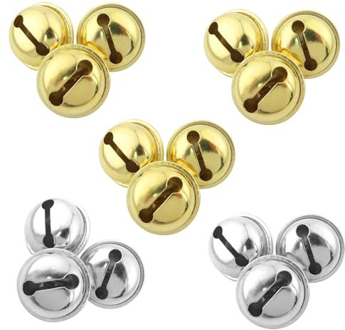 Toaob 30 Stück Glöckchen aus Metall, 22 mm, Gold und Silber, zum Basteln, Schmuckherstellung, Dekoration für Weihnachten, Party, Innenbereich, Rassel