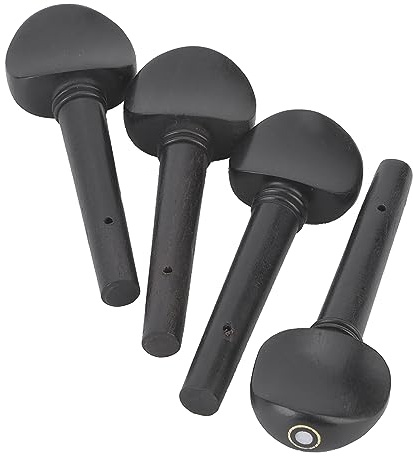 Stämpinnar för Fiol, 4 St Massivt trä Fiolsträngar Skaftstämningspinnar Violinpinnar Violintillbehör för 1/8 Violin 1/2 Violin 1/4 Fiol (1/2 fiolpinnar, ebenholts med fiskögon,