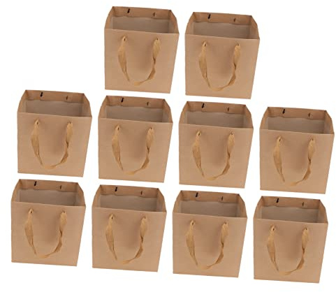 Genérico Bolsas Kraft Para Obsequio 10 Pcs 20x20x20cm Adecuado Para Flores Pasteles y Celebraciones Bolsa Resistente Para Empaque y Transporte