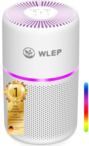 Luftreiniger für Schlafzimmer mit 360° Luftstrom & H13 HEPA Aktivkohle Luftfilter - 99,97% Effizienz, 20 dB Nachtmodus, CADR 90 m³/h, Timer, Farblicht Air Purifier für allergiker staub pollen schimmel