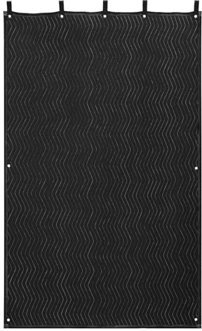 VEVOR Sound Dampening Blankets, Soundproof Curtains with 80 x 48 in, Soundproof Blanket with Grommets, Studio Grommeted Blanket, for Window, Door, Light Blocker, Music Recording, Black