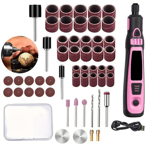 Set di 54 penne per incisioni elettriche, funzionamento senza fili, durata 4H, impugnatura ergonomica per lavori dettagliati, set completo di strumenti per incisione con accessori