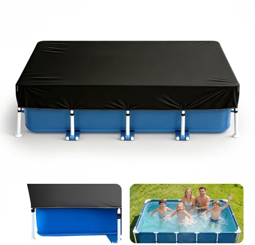 Wxeadu Copertura per Piscina Rettangolare, 300 x 205 cm Copertura Piscina Fuori Terra, Telo Copri Piscina, Copripiscina Protettore da Piscina, mpermeabile e a Prova di Polvere, Facile da Installare