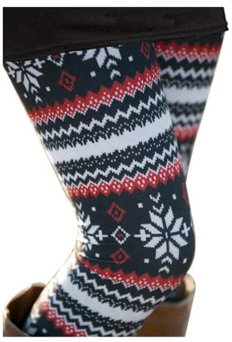 Uaderize Womens Ultra Soft Brushed Christmas Leggings Pants Fair Isle Print Leggings M