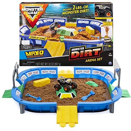 Monster Jam Monster Dirt Arena, riesiges Spielset mit Monster Dirt - Sand und exklusivem Truck (Maßstab 1:64)
