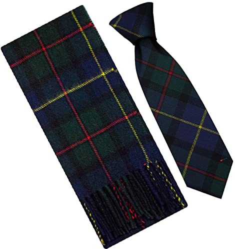 I LUV LTD MacLeod Of Harris - Ensemble cadeau écharpe et cravate en laine d'agneau à carreaux modernes