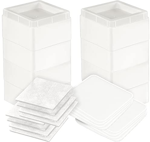 Utopia Bedding Verstellbare Möbelerhöhung (5 cm) - (8er-Satz) Strapazierfähiger Kunststoff mit Schaumstoff, Anti-Rutsch Gummipolster - Aufsteller zum Bett, Sofa, Tisch (bis zu 10 cm) – Weiß