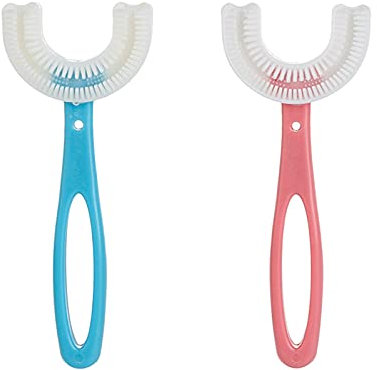 SHOPANTS Lot de 2 brosses à dents en forme de U pour enfants de 6 à 12 ans
