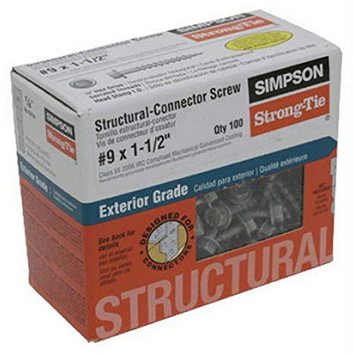Simpson Strong-Tie SD9112R100 Strong-Drive® SD Connector Screw — #9 x 1-1/2 in. 1/4-Hex Drive, Mech. Galv. (200-Qty)