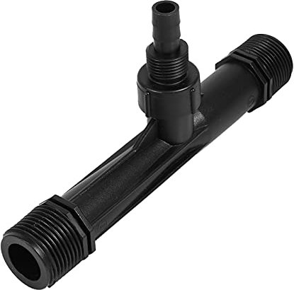 Ejoyous Irrigation Venturi Fertiliser Injectors Pipe, Fertiliser Injector Pipe, Plastic, Black, Agriculture Irrigation Pipe, Fertiliser Mixer Injector Agriculture (An inch)