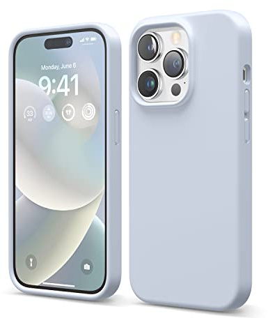 elago Compatible with iPhone 14 Pro Case, Liquid Silicone Case, Full Body Protective Cover, Shockproof, Slim Phone, Anti-Scratch Soft Microfiber Lining, 6.1 inch (Light Blue)