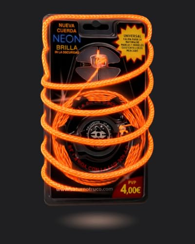 TROMPOS Space LUMINISCENTE Gerardo Montero y Javi De María Cuerda Luminscente para Trompo, Color Naranja, Mediano (CUERLUMINJ) 1 Unidad
