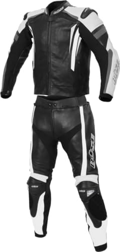 Büse Track Due pezzi da donna tuta in pelle della moto, nero/bianco, 38