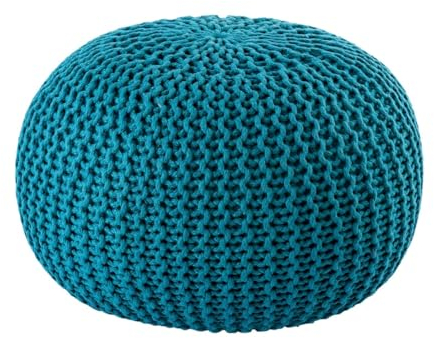 Amago home Pouf Outdoor ø 55 o. 45cm Bodenkissen Sitzpouf Hocker wetterfest pflegeleicht & nachhaltig Größe ø 55 cm, Farbe türkis - Navigate