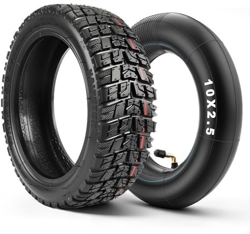 SYACHI 10×2.75-6.5 Neumático Tubeless, 10 Pulgadas Ruedas Patinete Eléctrico para Smartgyro Speedway 5,Dualtron 3,Max G30, Neumáticos de Repuesto Antipinchazos (Ruedas Tubeless y Camara de Aire)