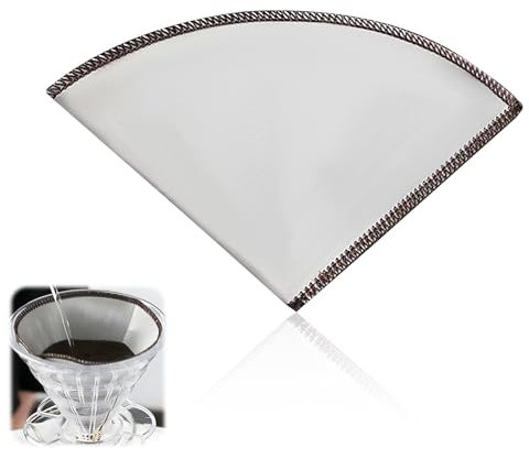 Filtre à Café Réutilisable, Taille 4, Filtre Permanent en Acier Inoxydable pour Cafetière Compatible avec Machines (HD7546/20) et Autres Machines à Café Filtre, Durable, Facile à Nettoyer, 8-12 Tasses