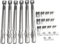 Retractable Stainless Steel Burners for Gas Grills 6 Pack 35-42cm Length Replacement Set with Controllable Air Supply