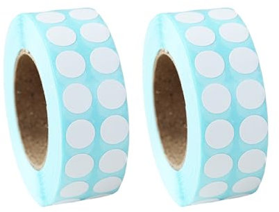 2 Rollen 6000 Stück Weiße Punktaufkleber Runde Blanko Aufkleber Diamond Painting Zubehör Werkzeug Set für Etiketten,Aufbewahrung Selbstklebend und Wasserfest DIY-Kleber für Diamantmalerei-Boxen