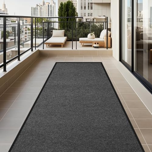 Tcatec Lang rutschfest Teppich Flur Läufer, 90 x 300 cm Meterware Küchenteppich Waschbar Lange Schmale Schmutzfangmatte Eingangsteppich für Flur, Innen, Küche, Wohnzimmer, Außen