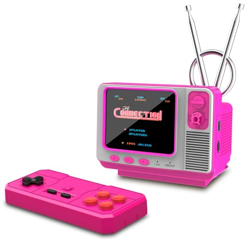 Mini TV Retro Handheld Game Console -42 JALECO Licensed Classic Games, Portable Gaming Toy with TF Card to Expand 80s 90s Games, Support Two Players & Game Save, Ideal Gift for Boys Girls Ages 6-12