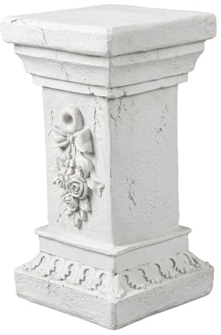 Support de statue, socle – Colonnes et piliers européens élégants, colonne et piliers en résine résistante aux intempéries pour statues, pots de fleurs, décoration 30 x 17 x 17 cm, jardinière