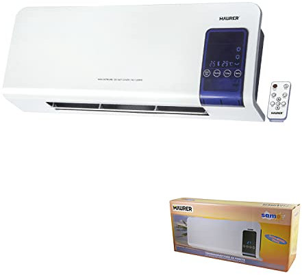 MAURER Termoconvector Split de Pared 1000/2000 Watt. Indicador LCD