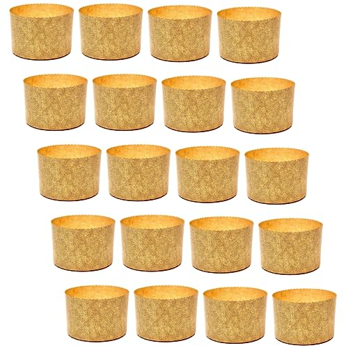 Moule à Panettone Haut 750 gr (20pcs) - Moules à Panettone en Papier Naturel de Cellulose Pure Haute Densité, Formes de Cuisson pour Panettone, Résistant à la Chaleur 200°C
